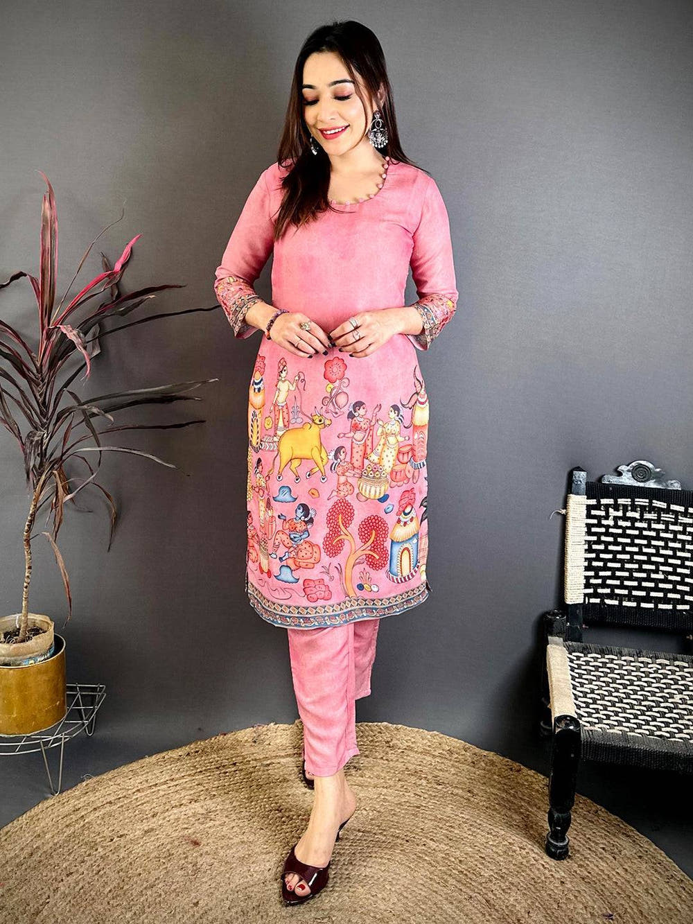 Artistic Kalamkari Print Cotton Kurti