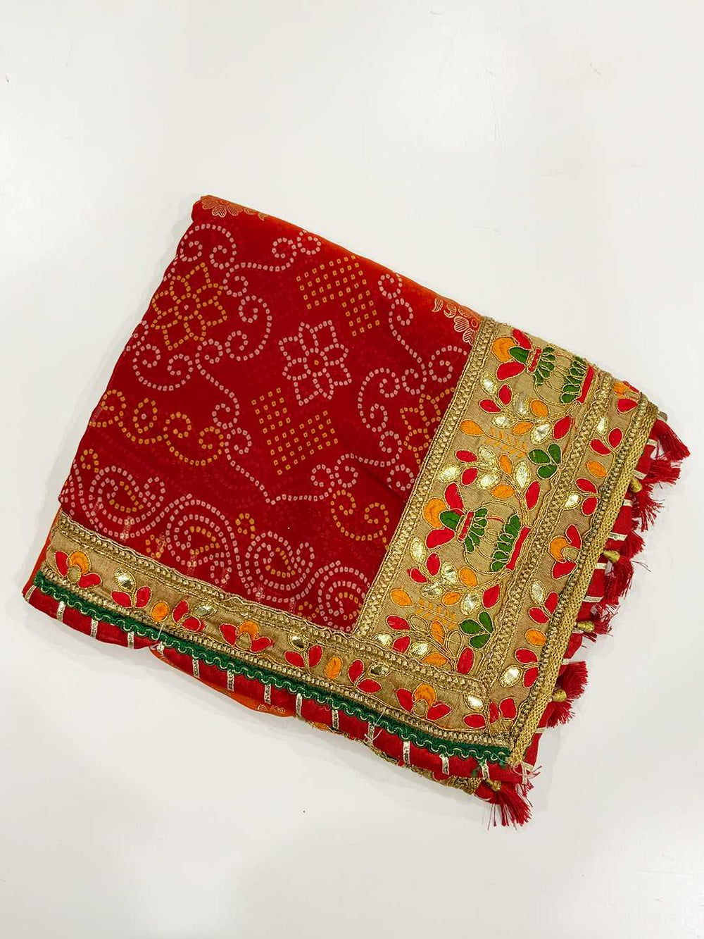 Graceful Foil Work Chinnon Saree