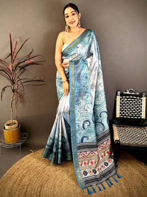 Opulent Freehand Kalamkari Silk Saree
