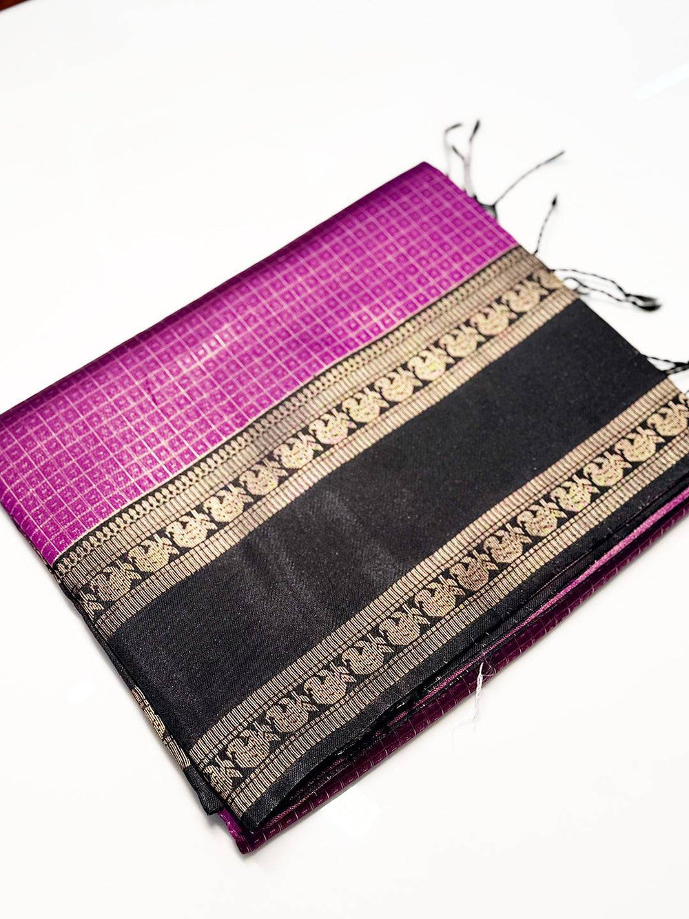 Magenta Banarasi Katan Silk Saree