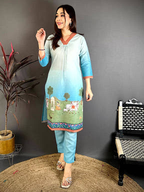 Heritage Pichwai Straight Kurti