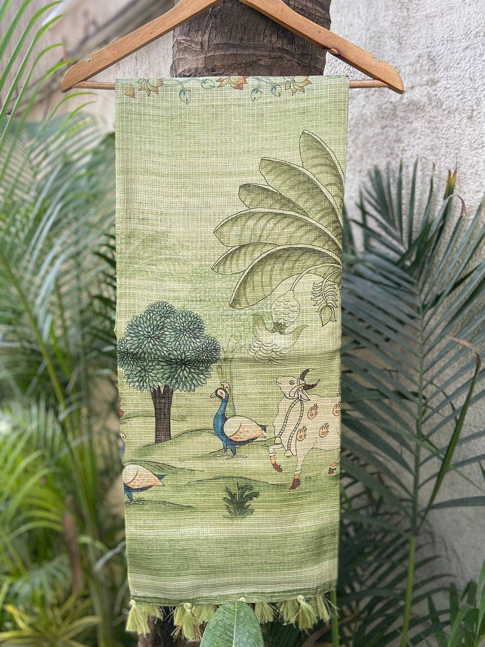 Soft Kota Doriya Silk Saree with Pichwai Prints & Rich Pallu