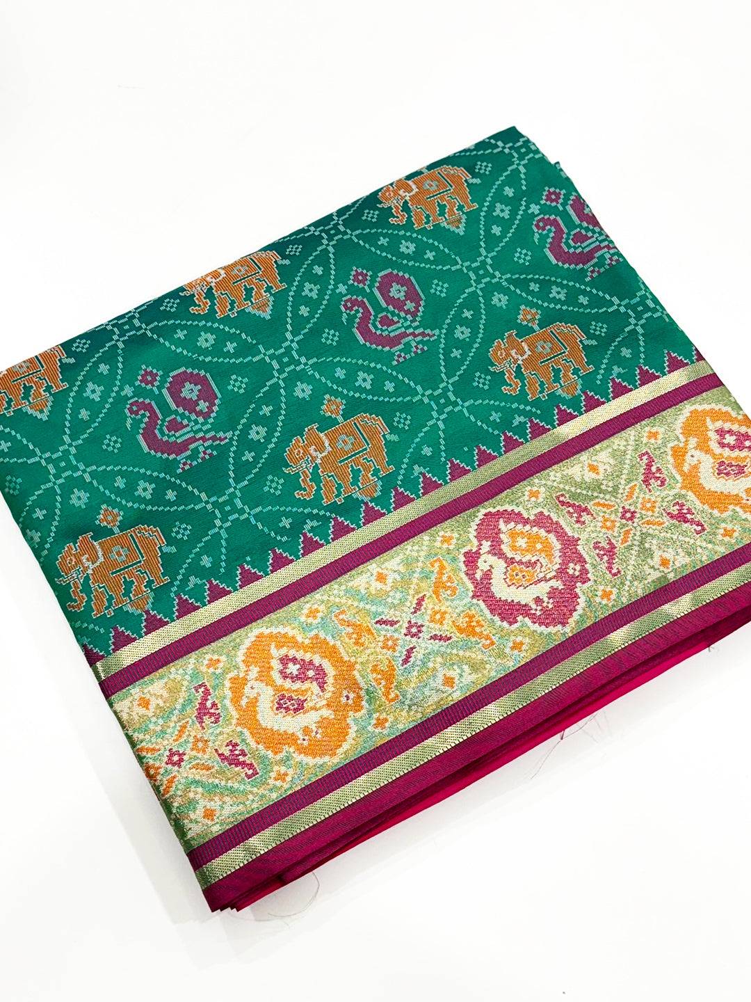 Elegant Sky Blue Pochampally Patola Silk Saree