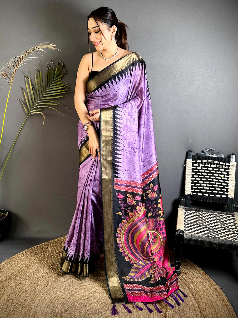 Tradition Kalamkari Dola Silk Saree