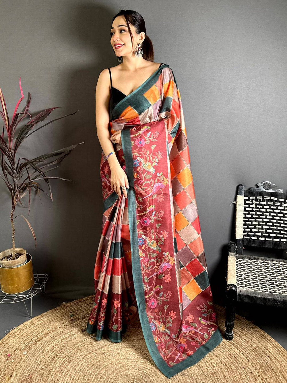 Stylish Block Print Manipuri Saree