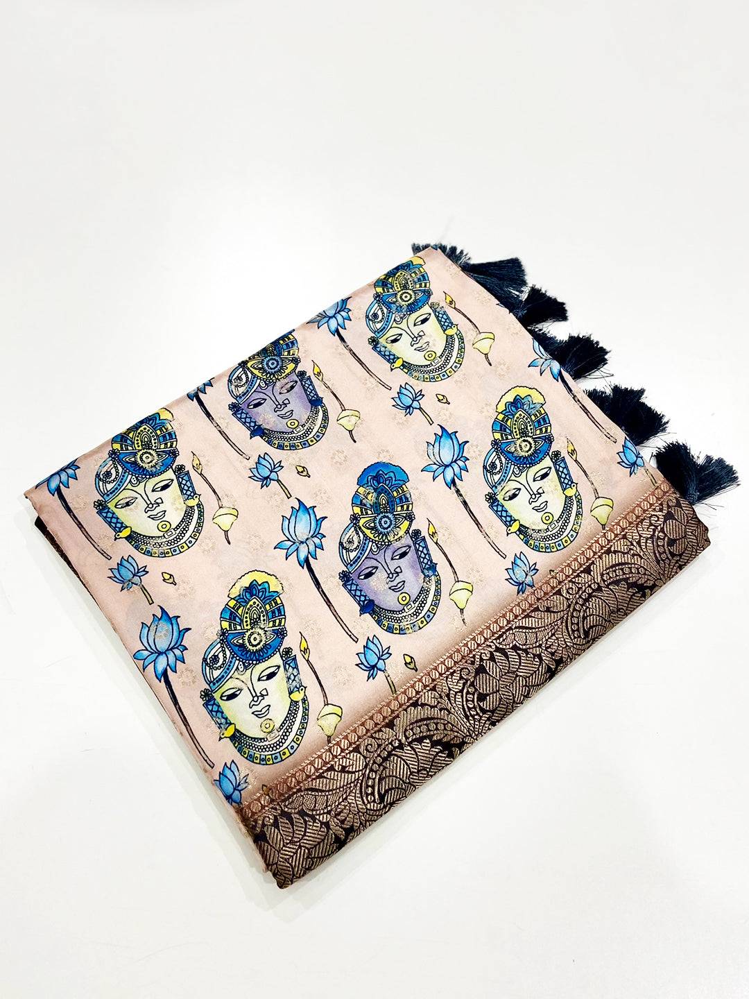 Majestic Banarasi Silk Krishna Motif Pattu Saree
