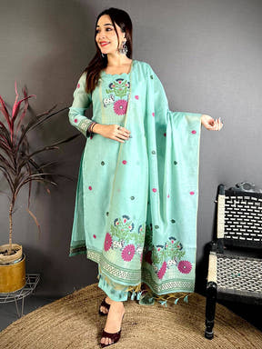 Aqua Classic Floral Cotton Dress