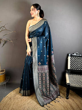 Celebrity Katan Silk Thread Work Saree