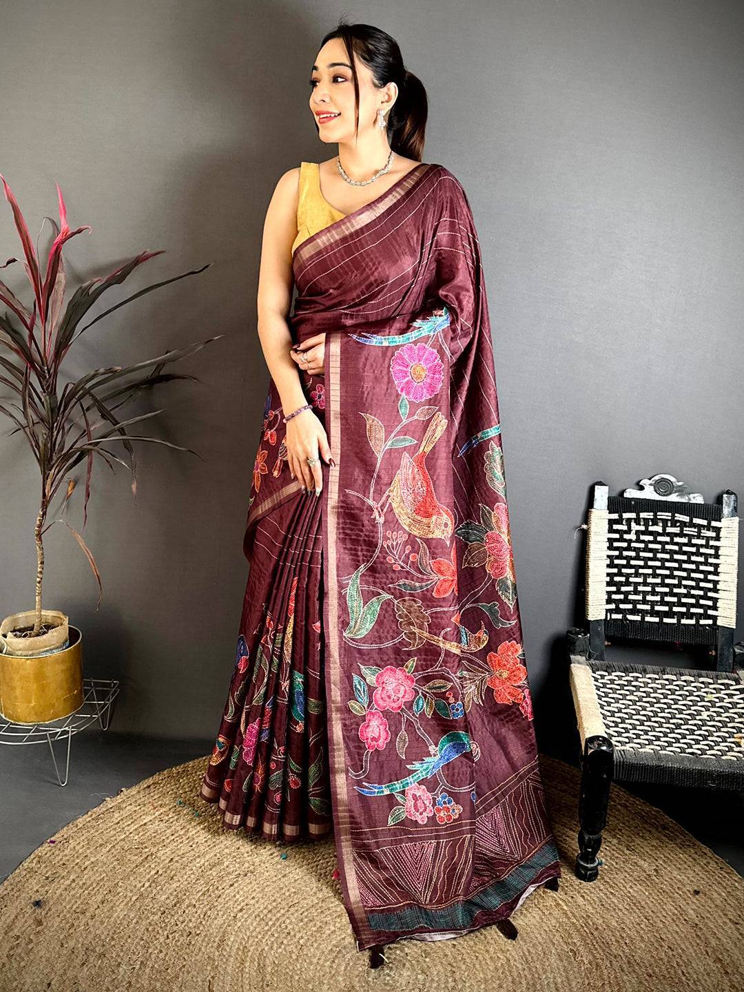 Radiance Tussar Ghicha Katha Art Saree