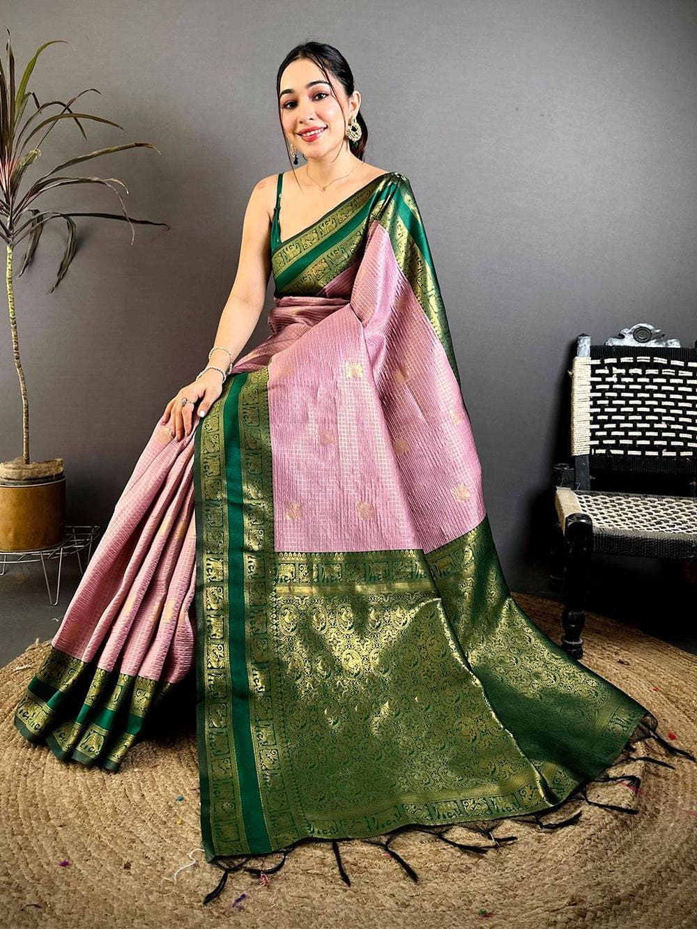 Radiant Banarasi Katan Silk Gold Zari Saree