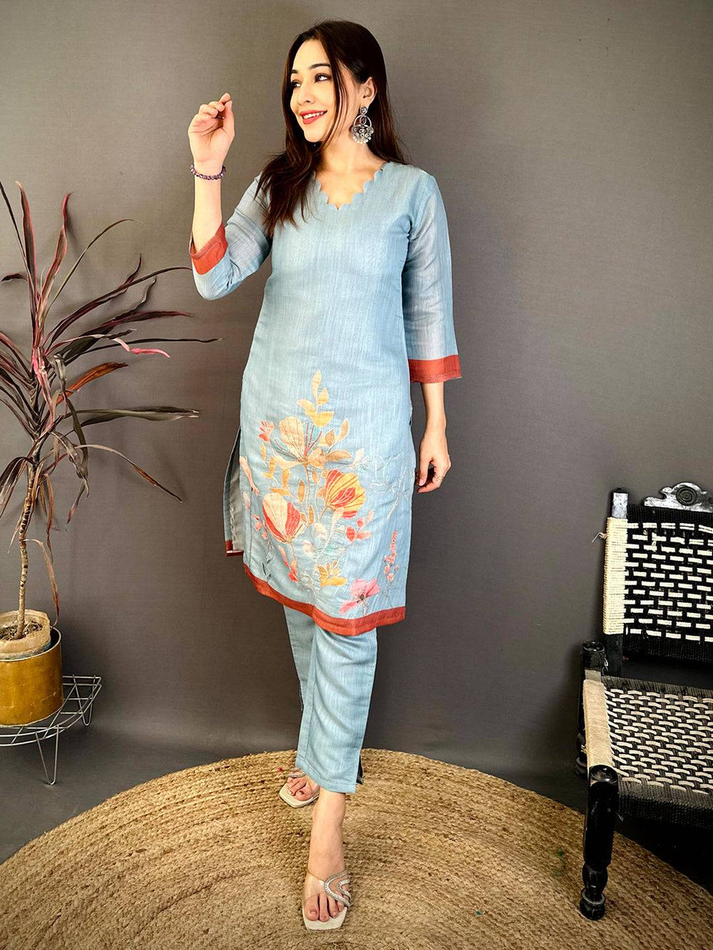 Classic Cotton Zari Ari Work Kurti