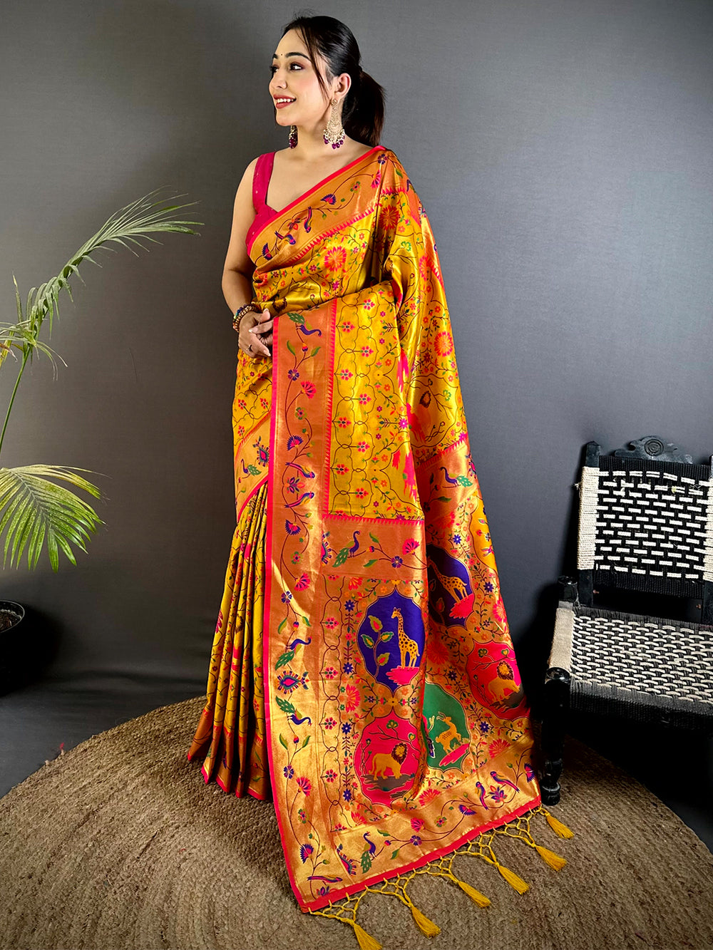 Royal Yellow Patola Paithani Saree