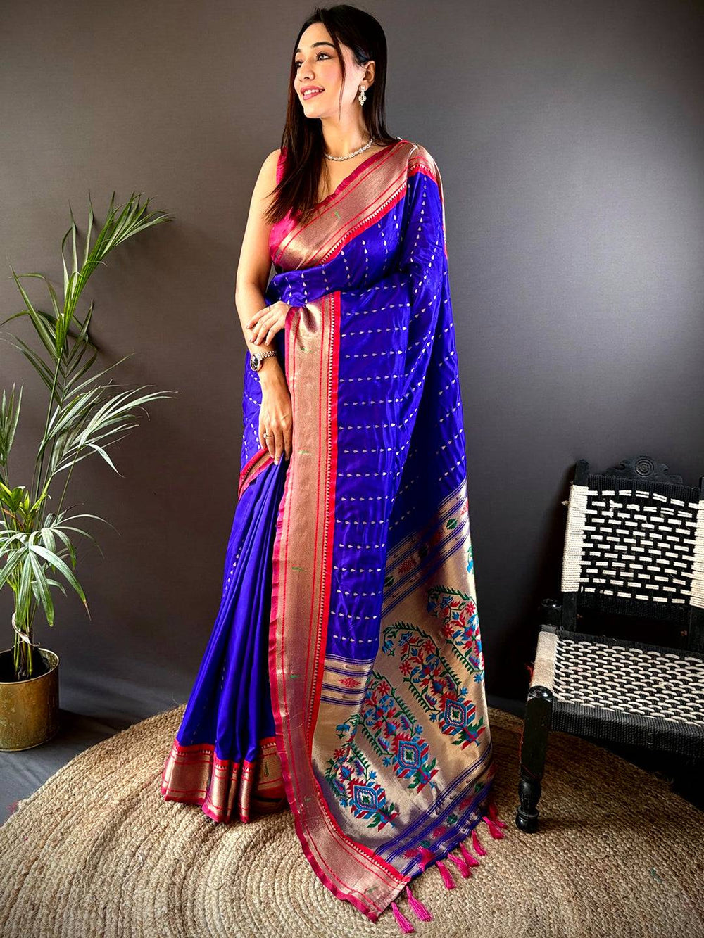 Purple Yeola Paithani Saree with Zari Weaving - Luxe