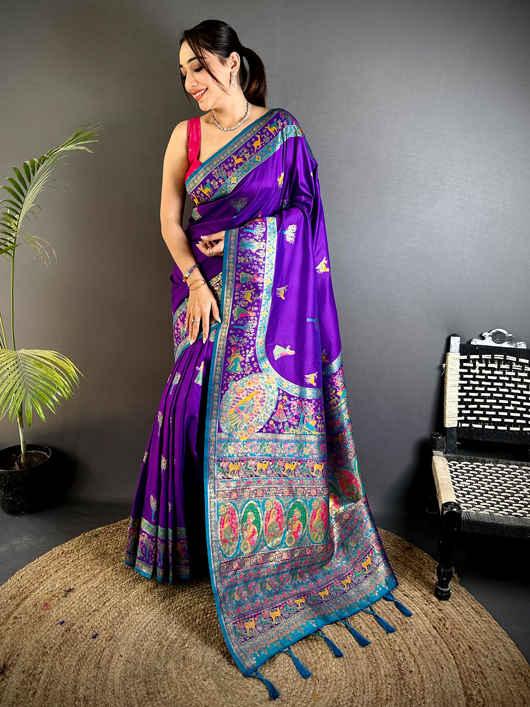 Radiance Kashmiri Pashmina Minakari Saree