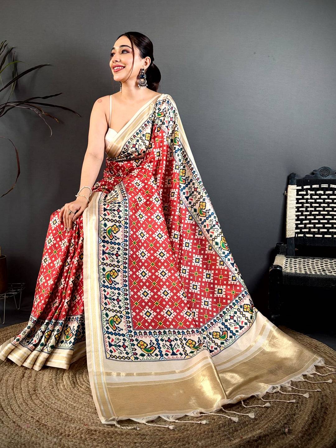 Stylish Soft Kanchi Silk Digital Patola Saree