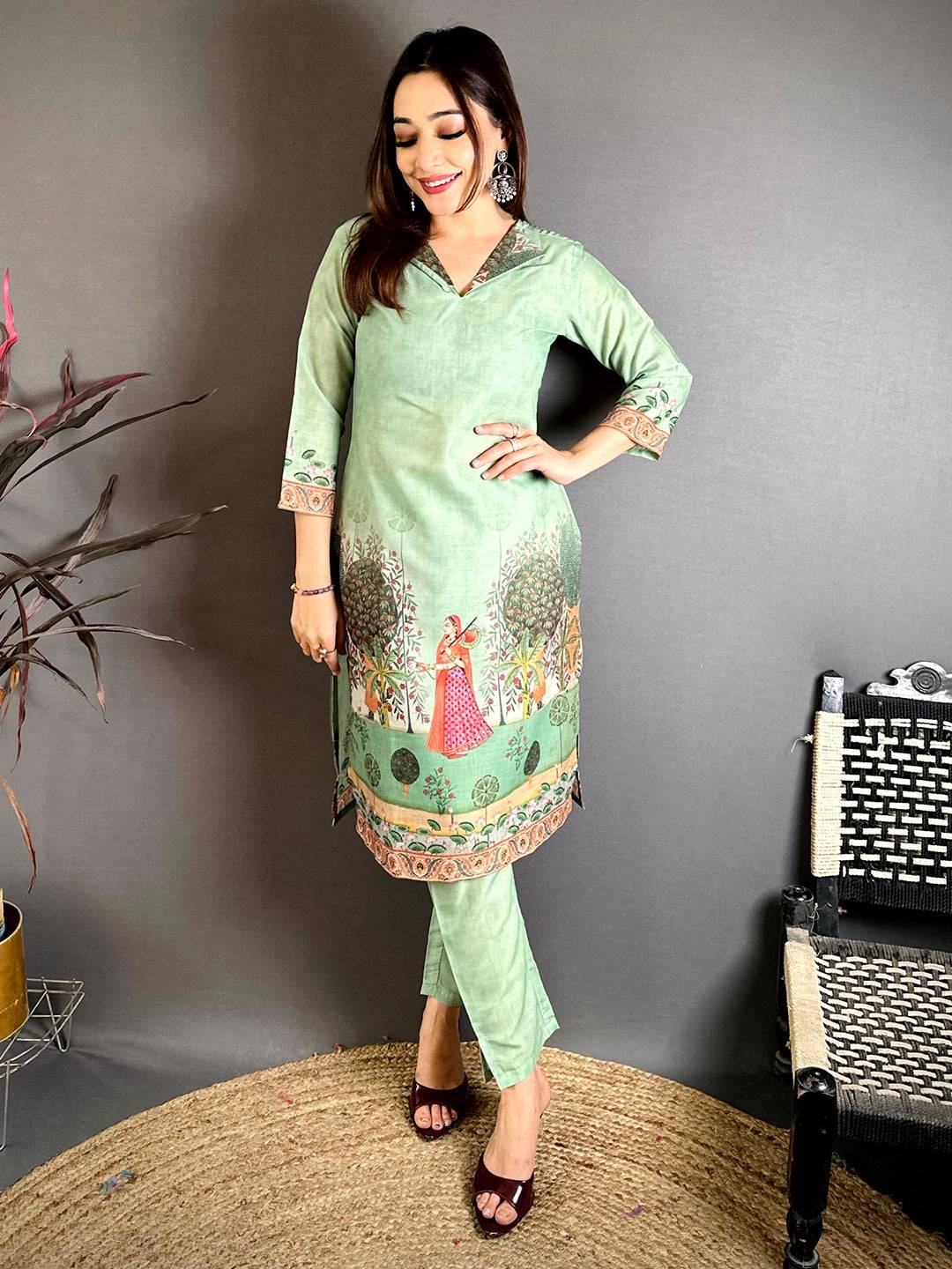 Heritage Mughal Print Cotton Kurti