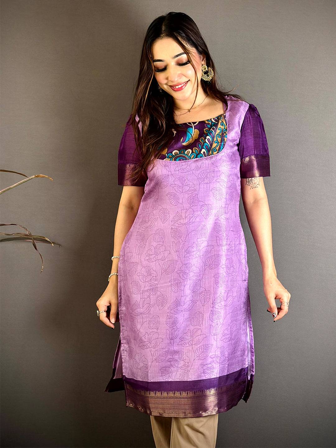 Regal Soft Dola Silk Round Neck Kurti