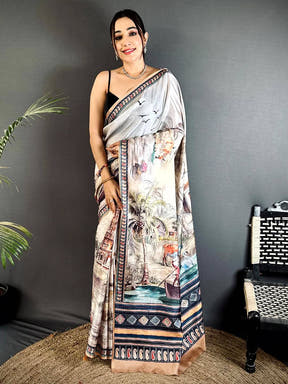 Regal Free-Hand Semi Tussar Saree