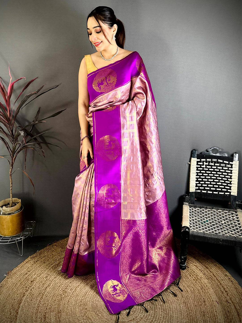 Poster Zari Banarasi Katan Silk Saree