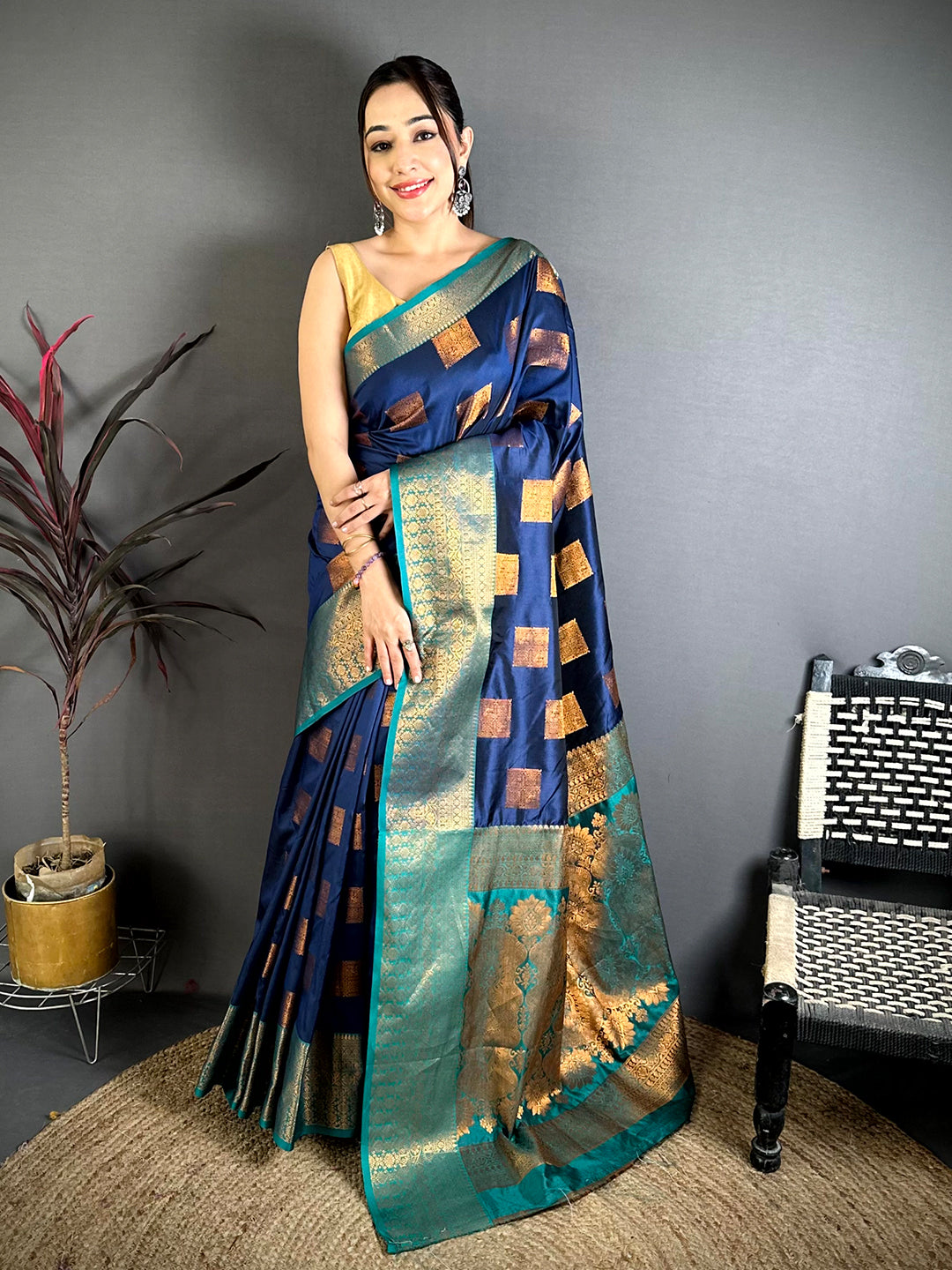 Royal Copper Zari Banarasi Katan Silk Saree