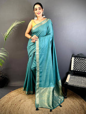 Rama Hand-Dyed Pure Viscose Saree