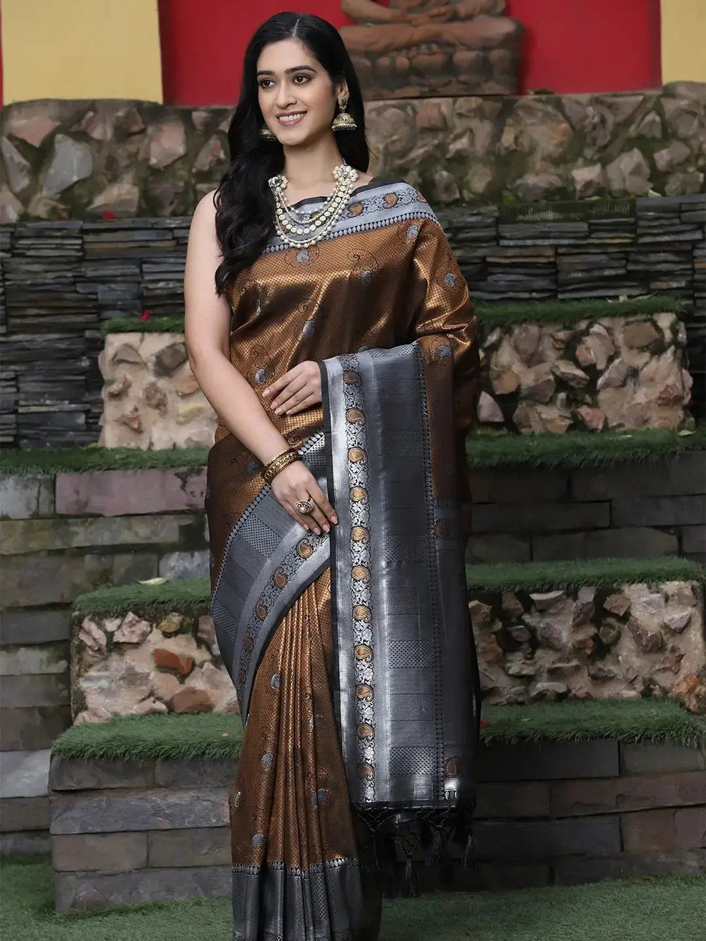  Kanjivaram Silk Saree With Zari Work 