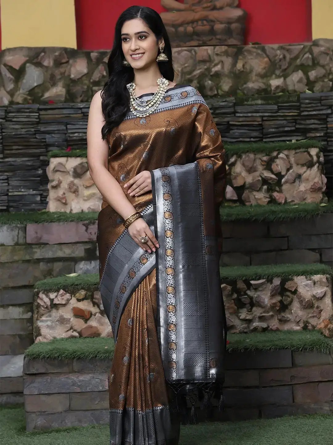  Kanjivaram Silk Saree With Zari Work 