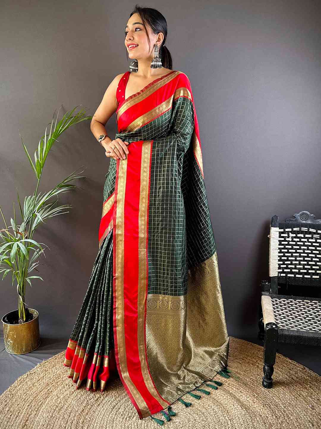 Green Silk Woven Kanchi Banarasi Saree