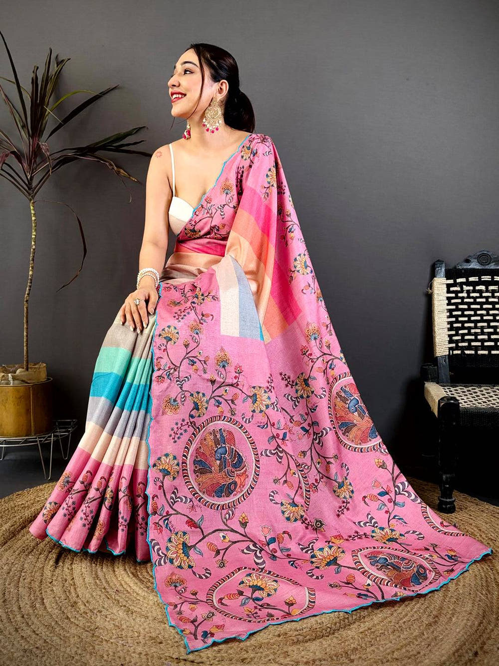 Regal Tussar Resham Embroidered Saree