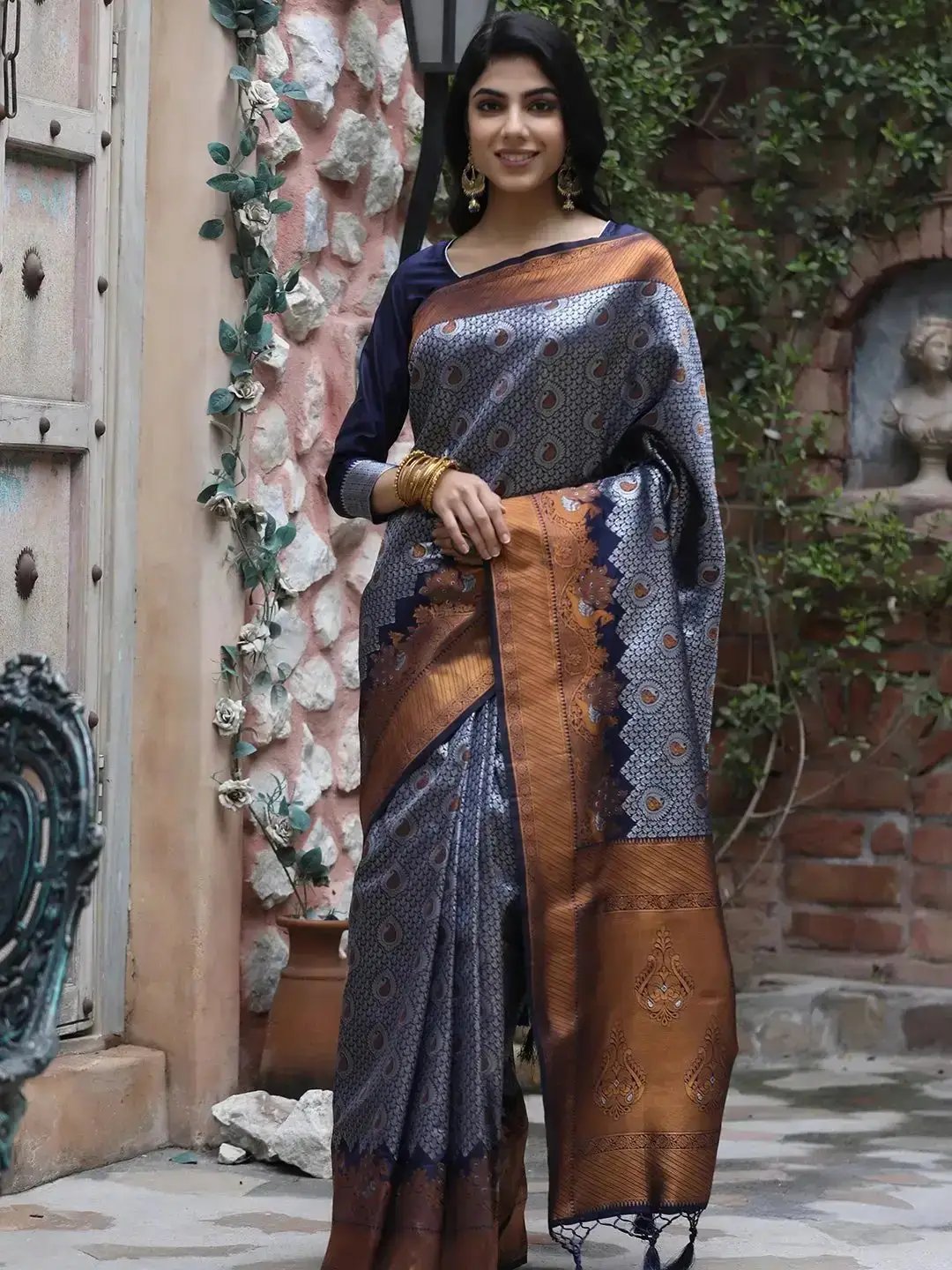 Kanjivaram Silk Saree With Zari Work 