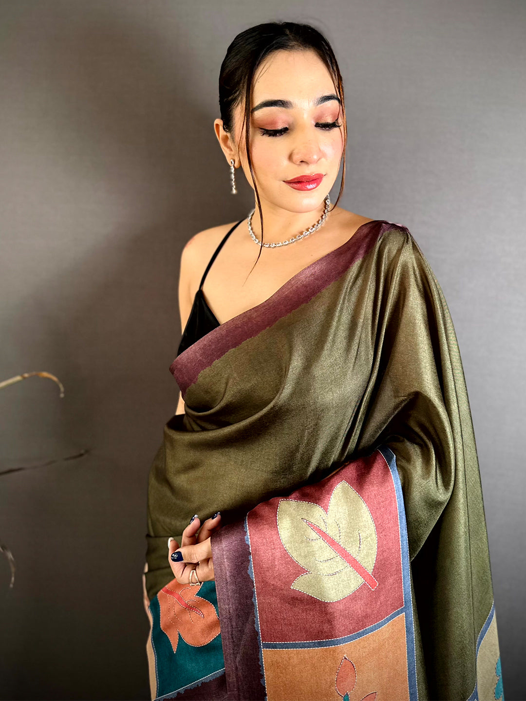 Soft Tussar Geometric Block Print Saree