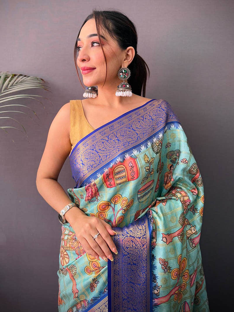 Elegant Banarasi Kovai Rettapet Border Saree