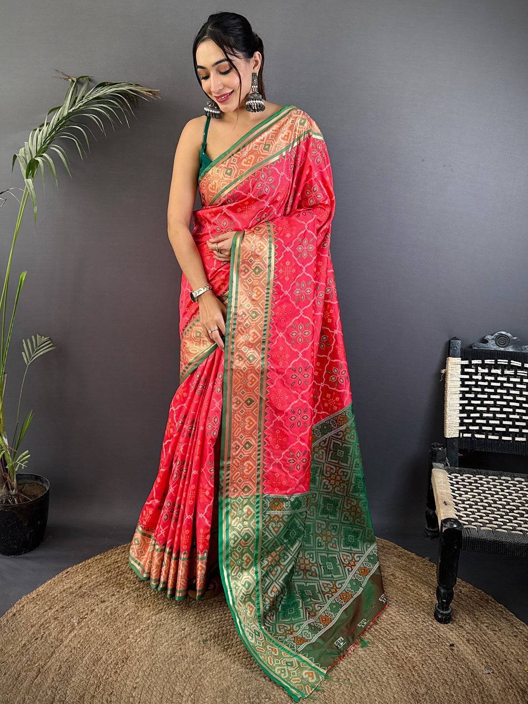 Artistic Pochampally Patola Silk Saree

