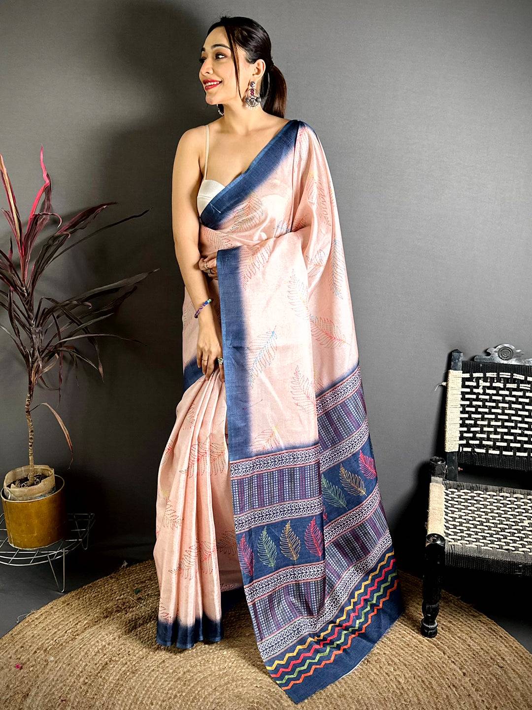 Regal Manipuri Tussar Katha Saree