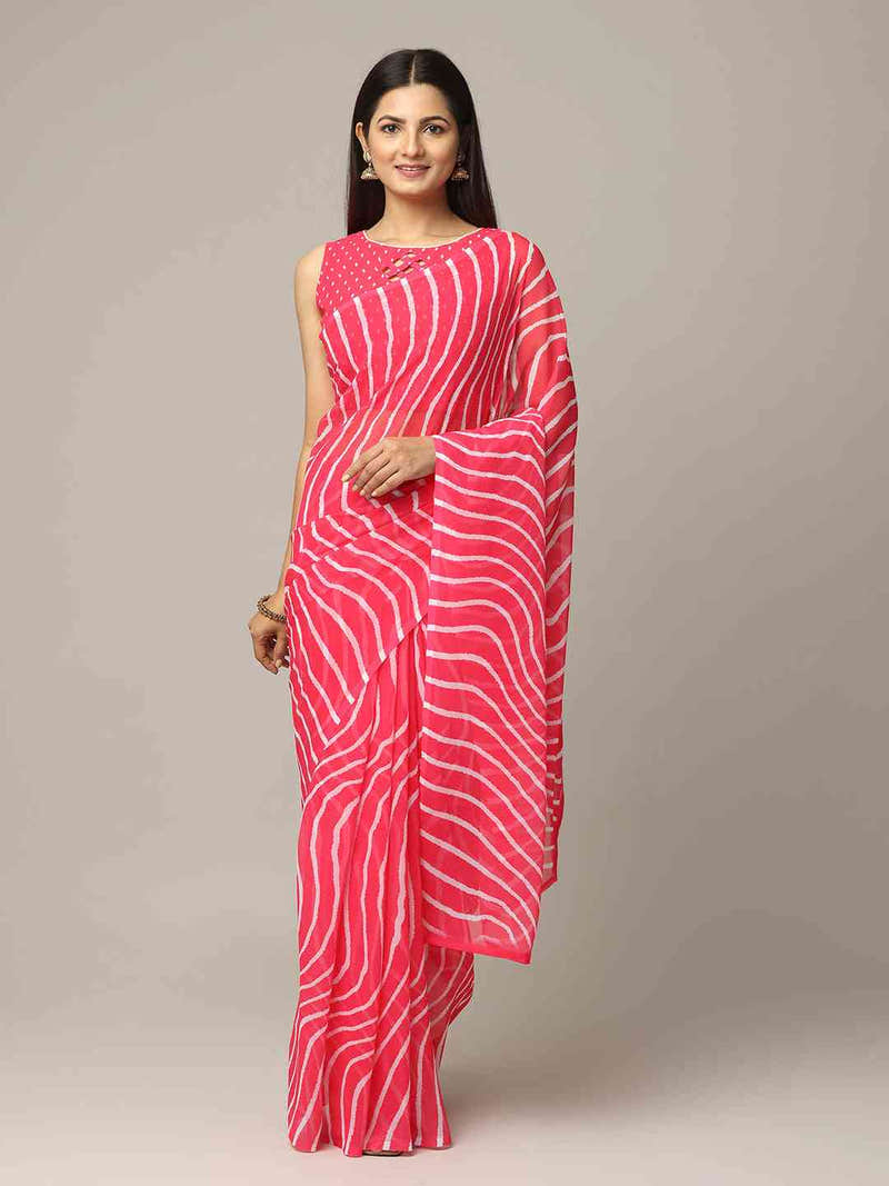Leheriya Soft Georgette Digital Print Party Wear Saree