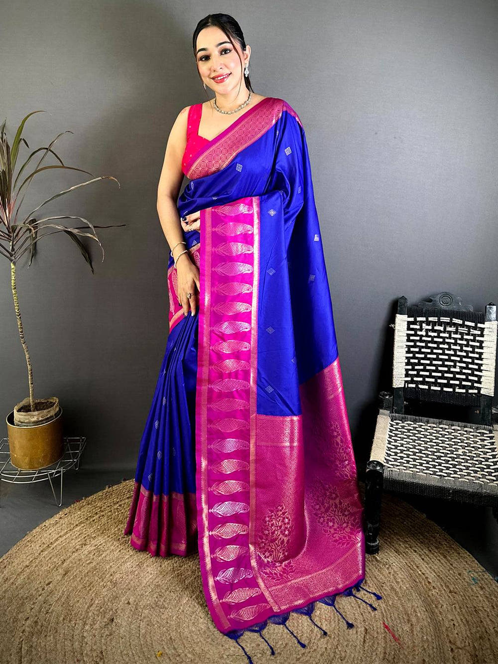 Opulent Soft Silk Big Kanchi Border Saree