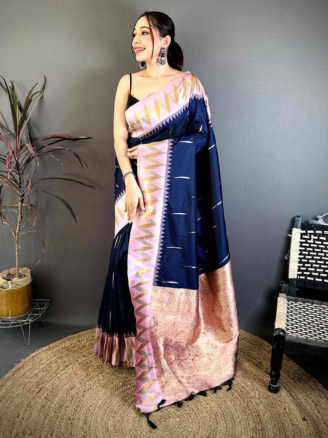 Regal Soft Silk Temple Border Saree