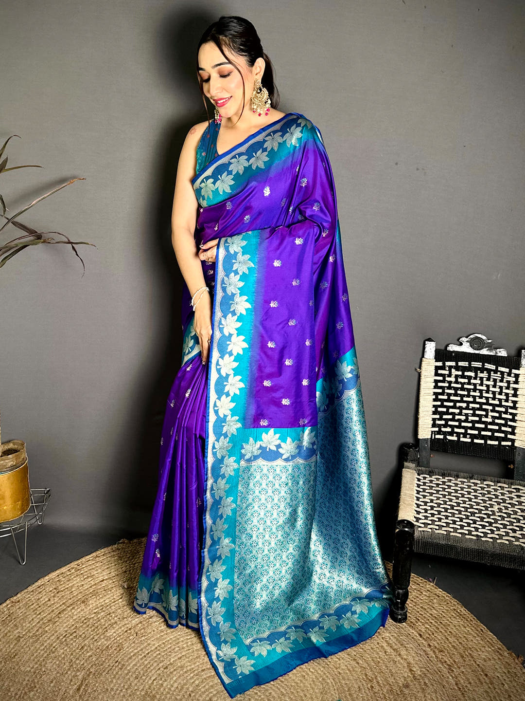 Purple Soft Silk Kanjivaram Saree