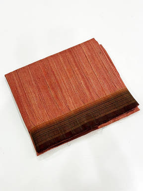 Rust Orange Tussar Ghicha Print Saree