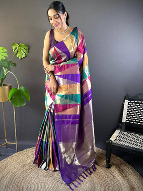 Geometrical Design Kanjivaram Silk Saree