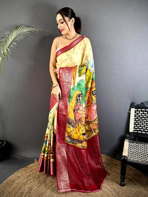 Stylish Self Zari Chex Viscose Dola Saree