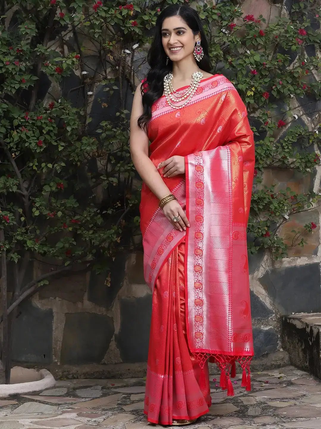 Stylish Kanjivaram Silk Saree With Zari Work