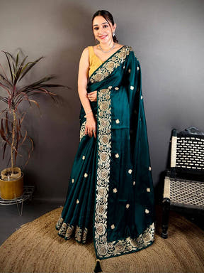 Rama Aari Jhalar Tussar Satin Saree