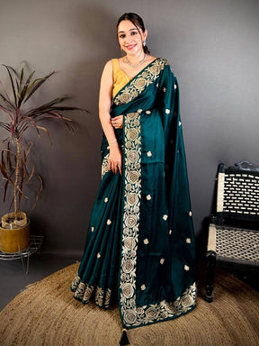 Rama Aari Jhalar Tussar Satin Saree