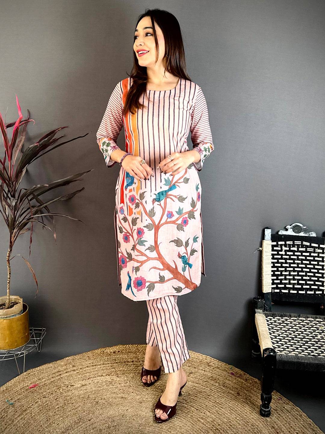 Heritage Katha Work Straight Kurti