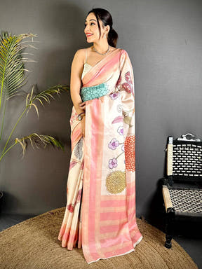Opulent Tussar Silk Gadwal Border Saree


