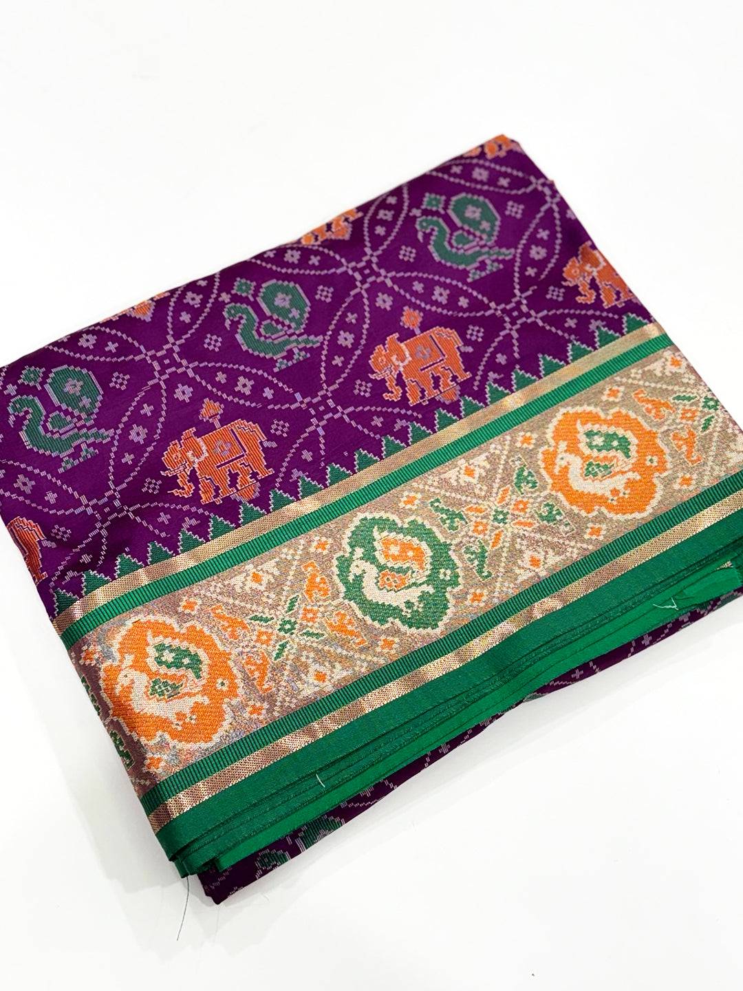Elegant Wine Pochampally Patola Silk Saree