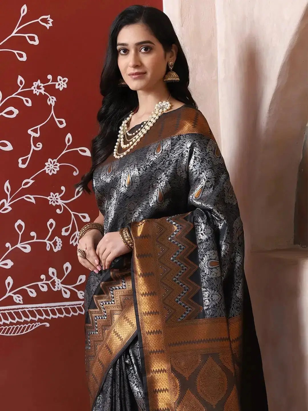 Kanjivaram Silk Saree with Zari Work 