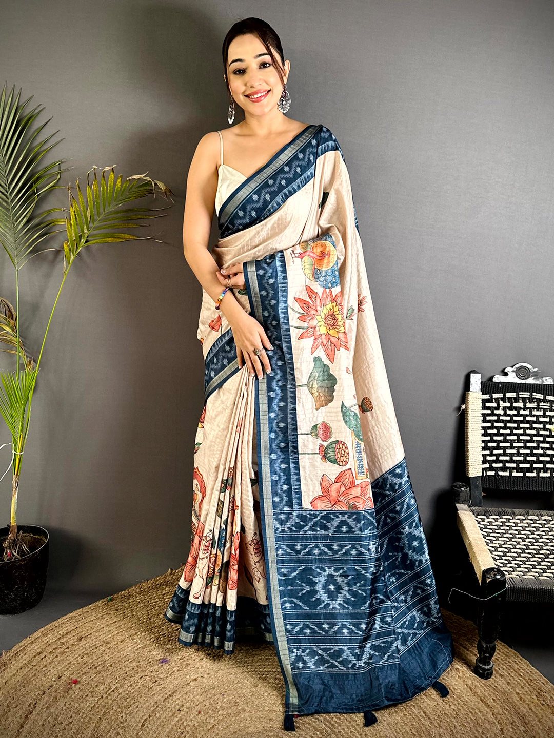 Regal Slub Ghicha Tussar Saree