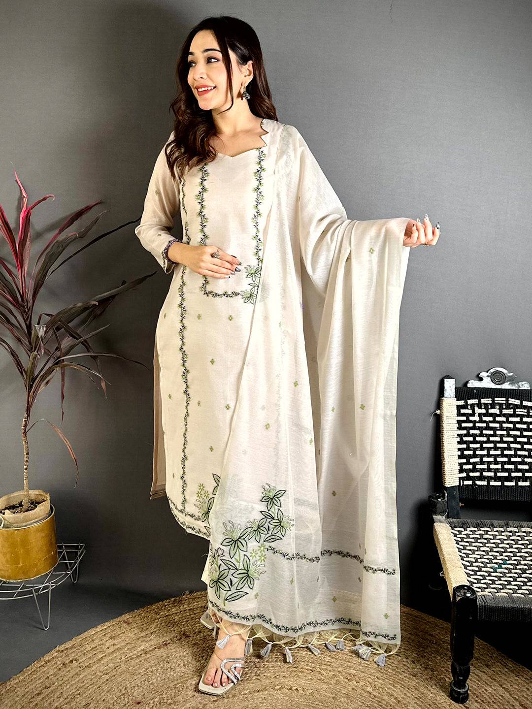 Ivory Floral Heritage Dress